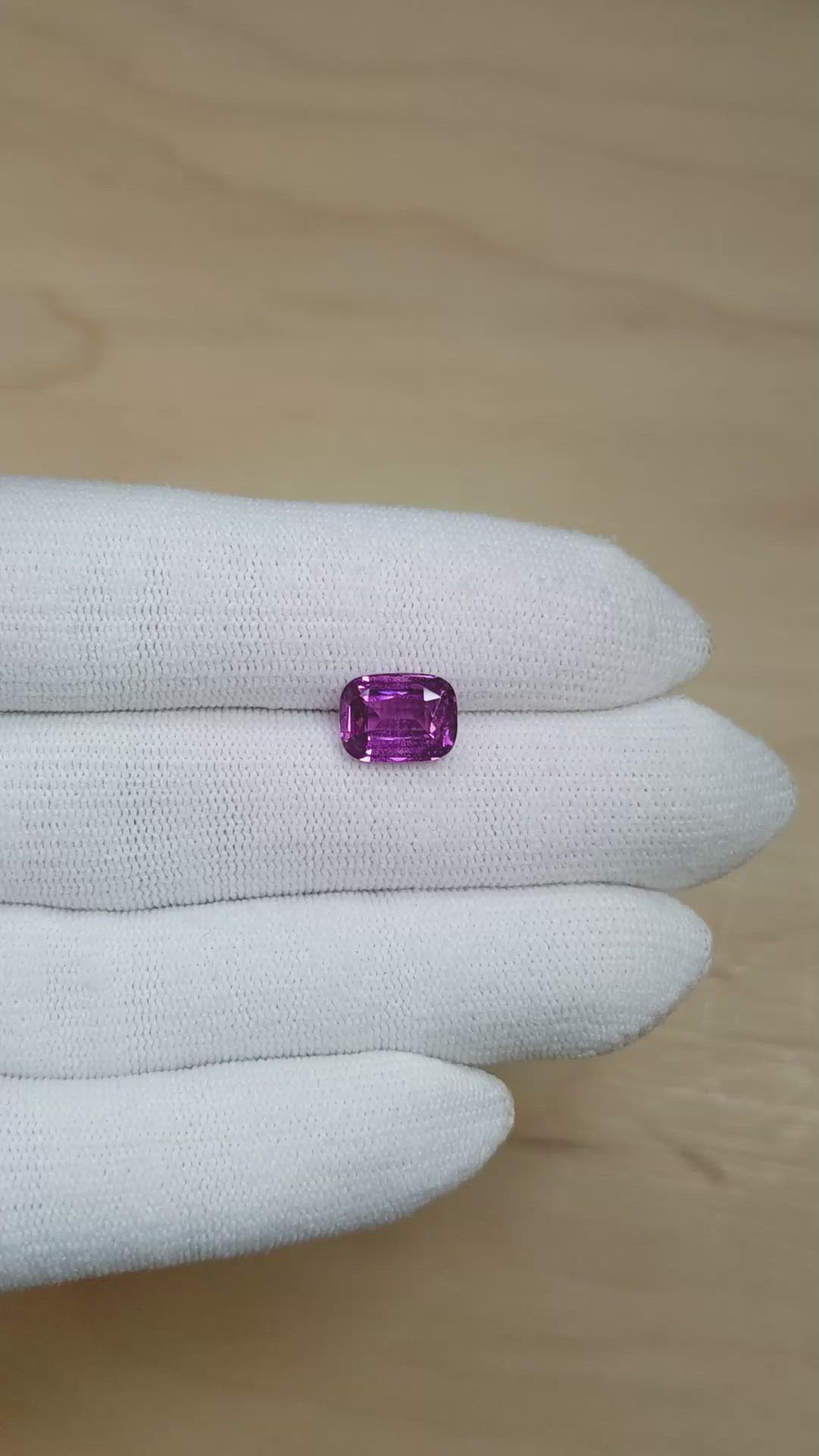 3.50 Ct. Pinkish Purple Sapphire from Madagascar Size Video