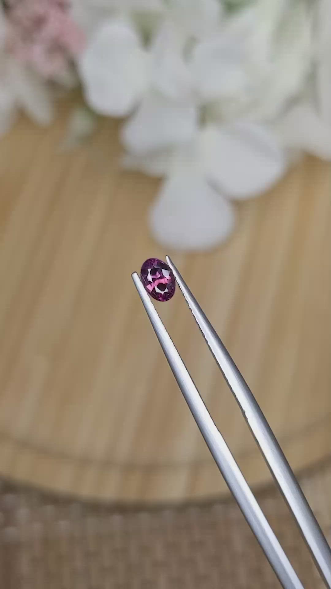 0.38 Ct. Purplish Pink Sapphire from Ceylon (Sri Lanka) Size Video