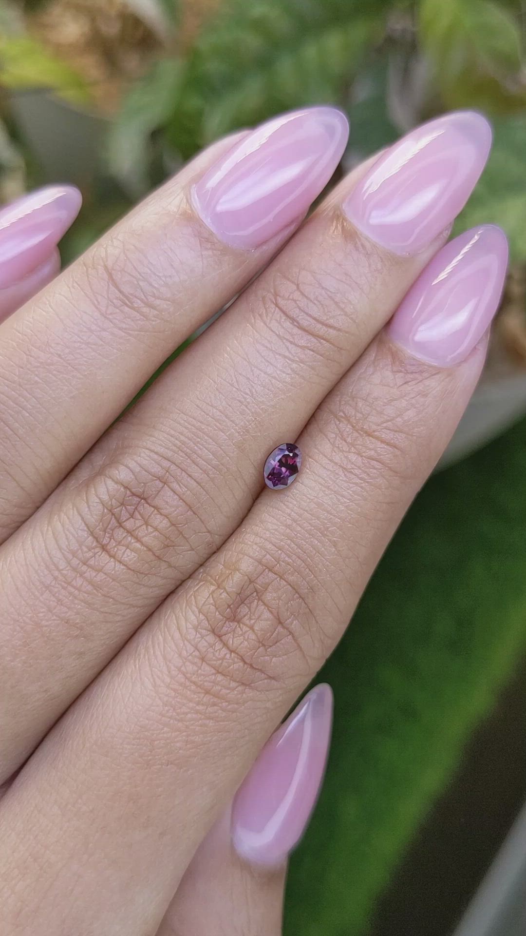 0.38 Ct. Purplish Pink Sapphire from Ceylon (Sri Lanka) Size Video