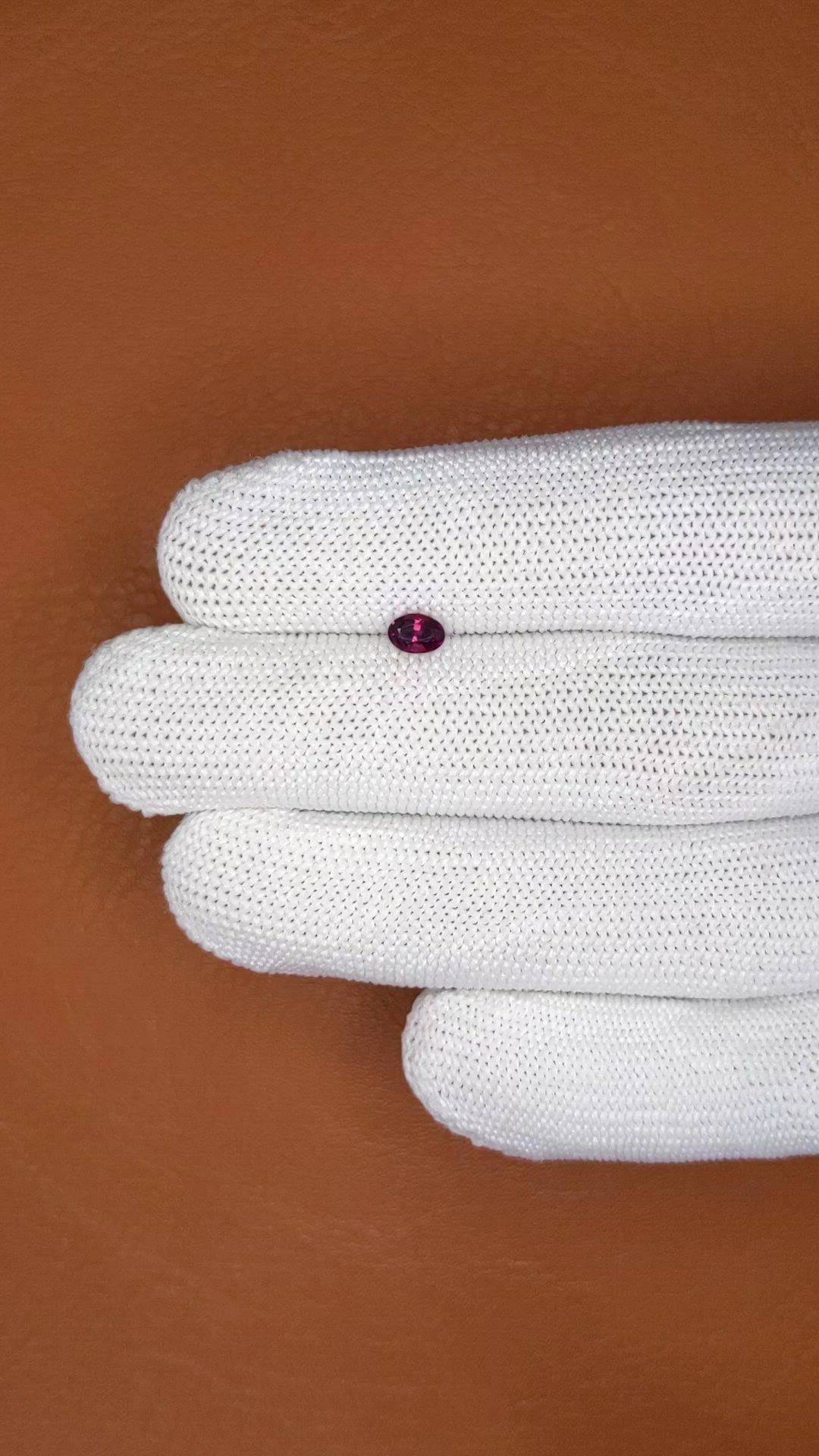 0.38 Ct. Purplish Pink Sapphire from Ceylon (Sri Lanka) Size Video