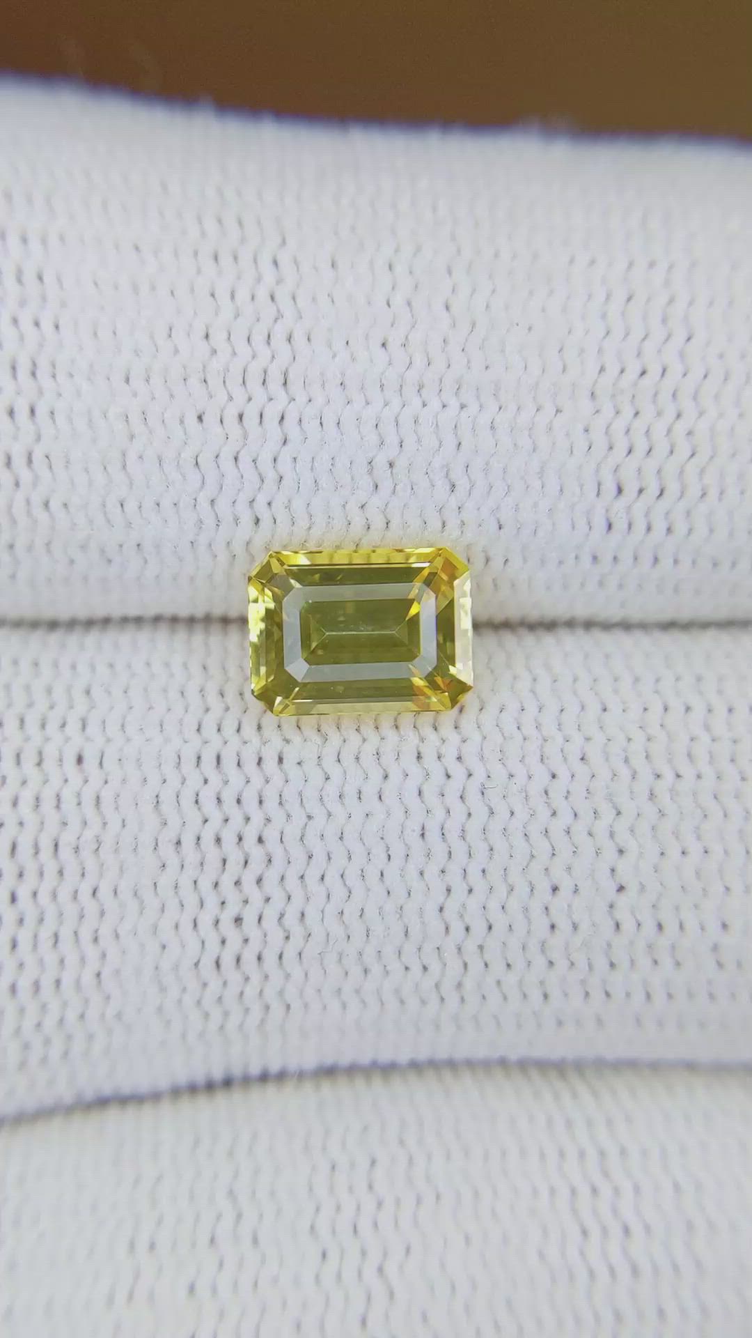 2.15 Ct. Yellow Sapphire from Ceylon (Sri Lanka) Size Video
