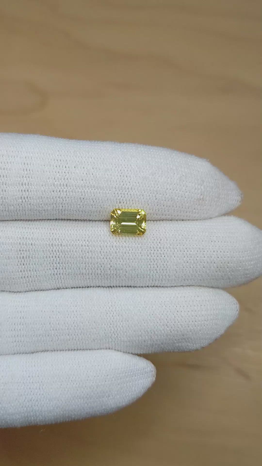 2.15 Ct. Yellow Sapphire from Ceylon (Sri Lanka) Size Video