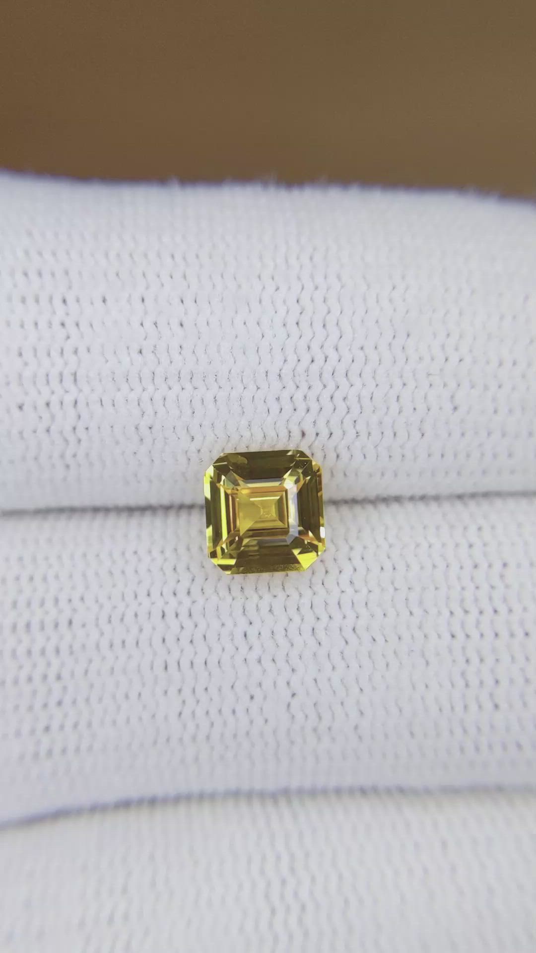 2.04 Ct. Yellow Sapphire from Ceylon (Sri Lanka) Size Video
