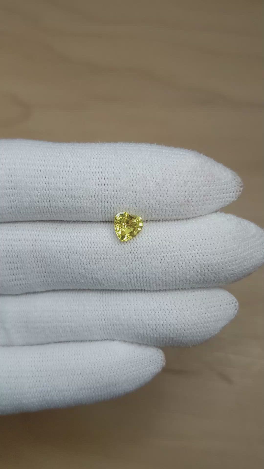 1.35 Ct. Yellow Sapphire from Ceylon (Sri Lanka) Size Video