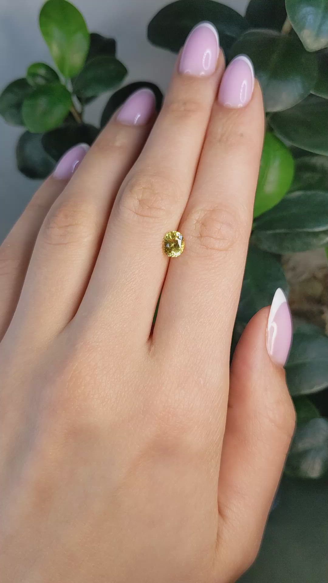 1.02 Ct. Yellow Sapphire from Ceylon (Sri Lanka) Size Video