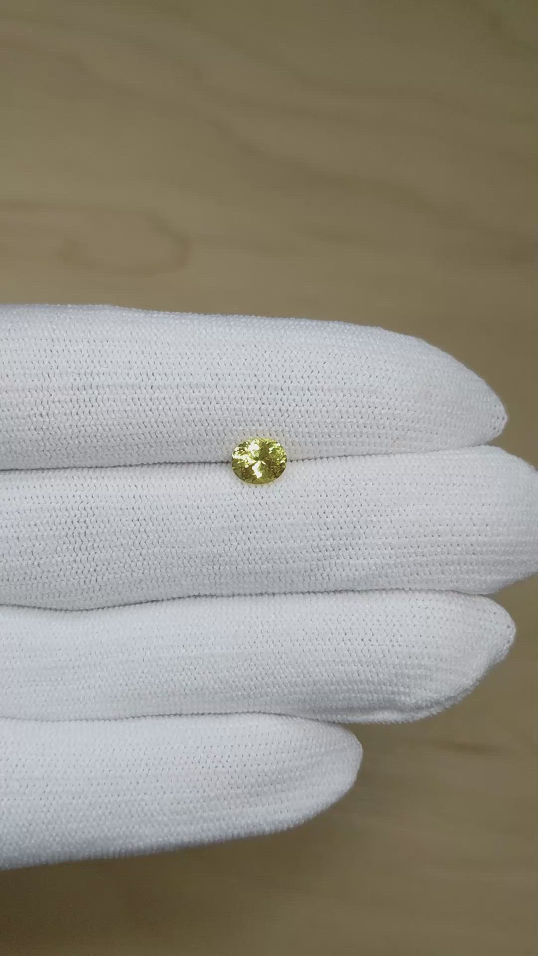 1.02 Ct. Yellow Sapphire from Ceylon (Sri Lanka) Size Video