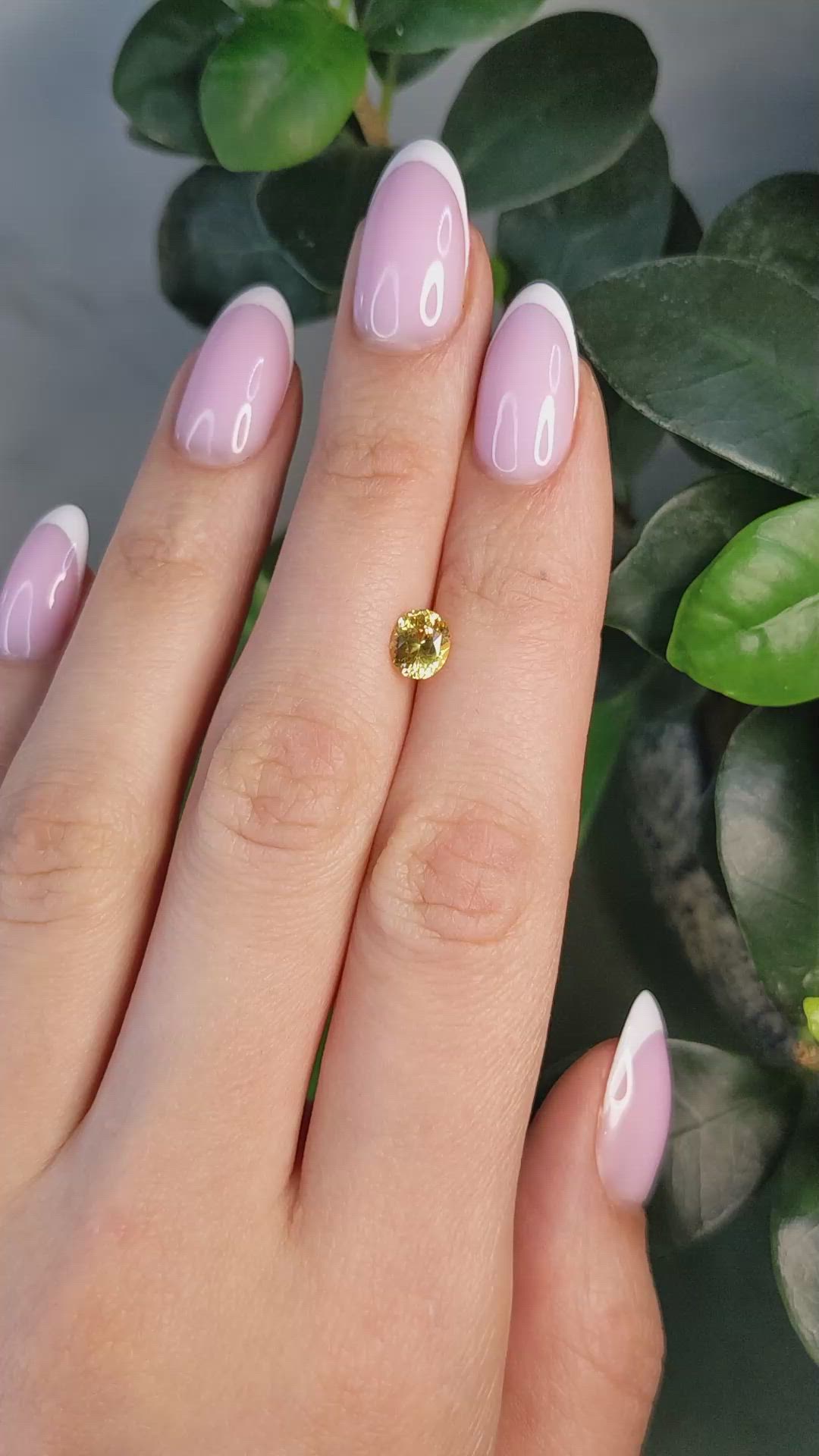 1.02 Ct. Yellow Sapphire from Ceylon (Sri Lanka) Size Video