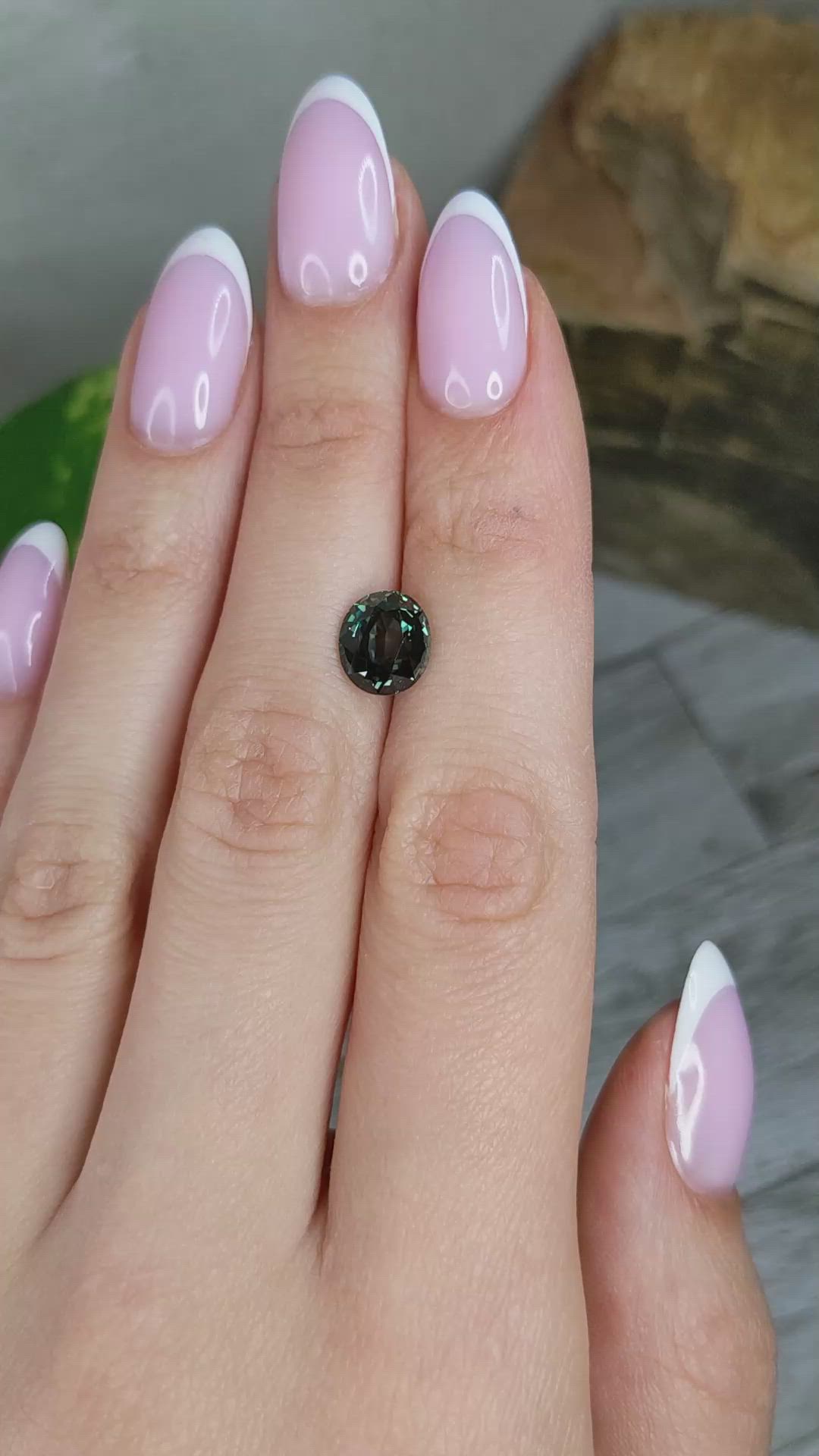3.06 Ct. Bluish Green Sapphire from Ceylon (Sri Lanka) Size Video