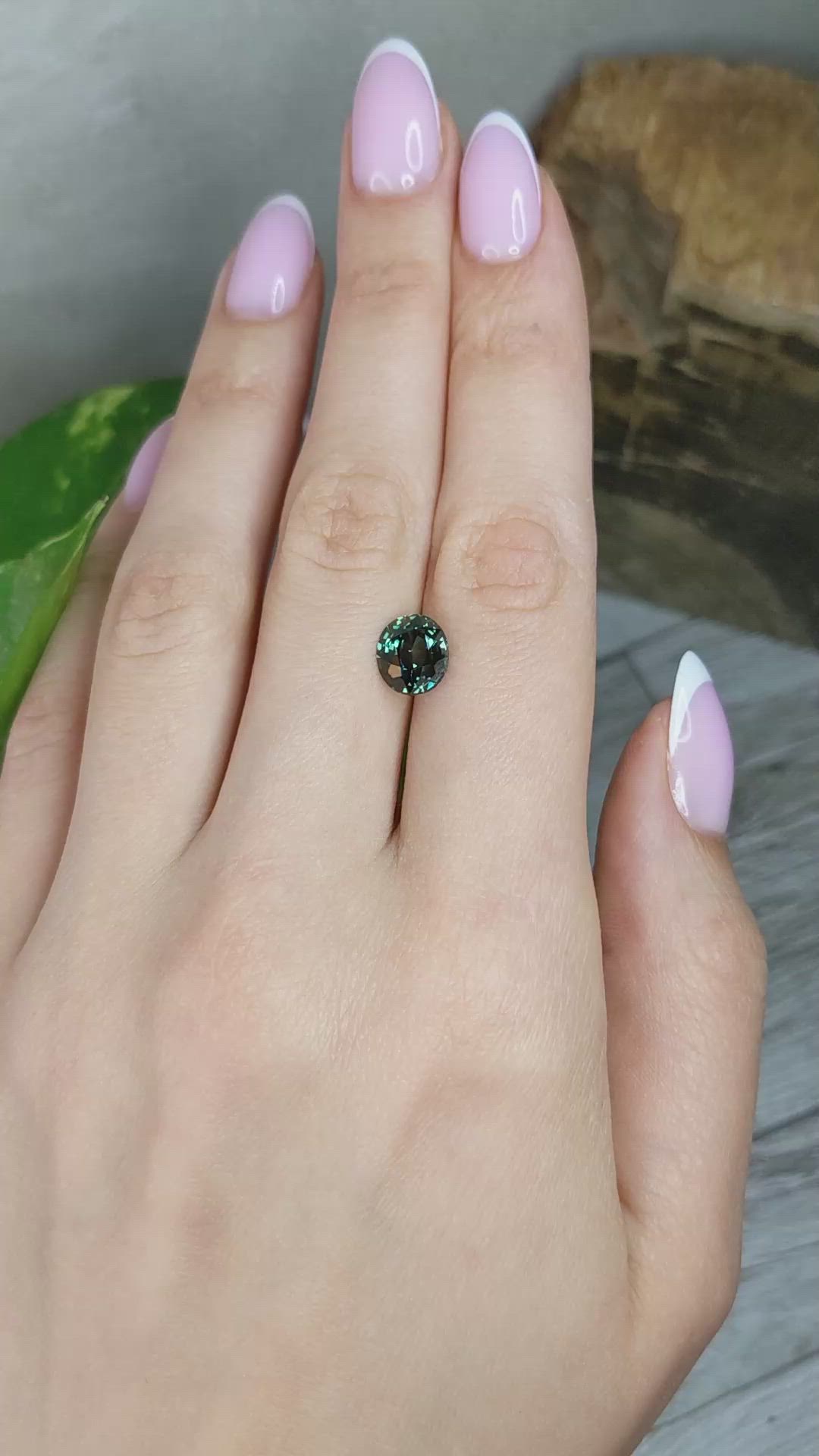 3.06 Ct. Bluish Green Sapphire from Ceylon (Sri Lanka) Size Video