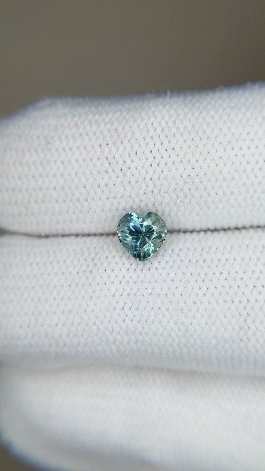 0.91 Ct. Bluish Green Sapphire from Montana Size Video