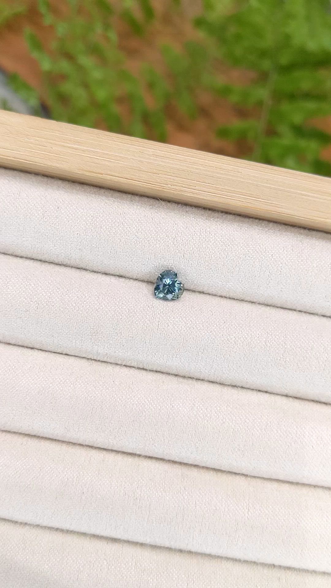 0.91 Ct. Bluish Green Sapphire from Montana Size Video