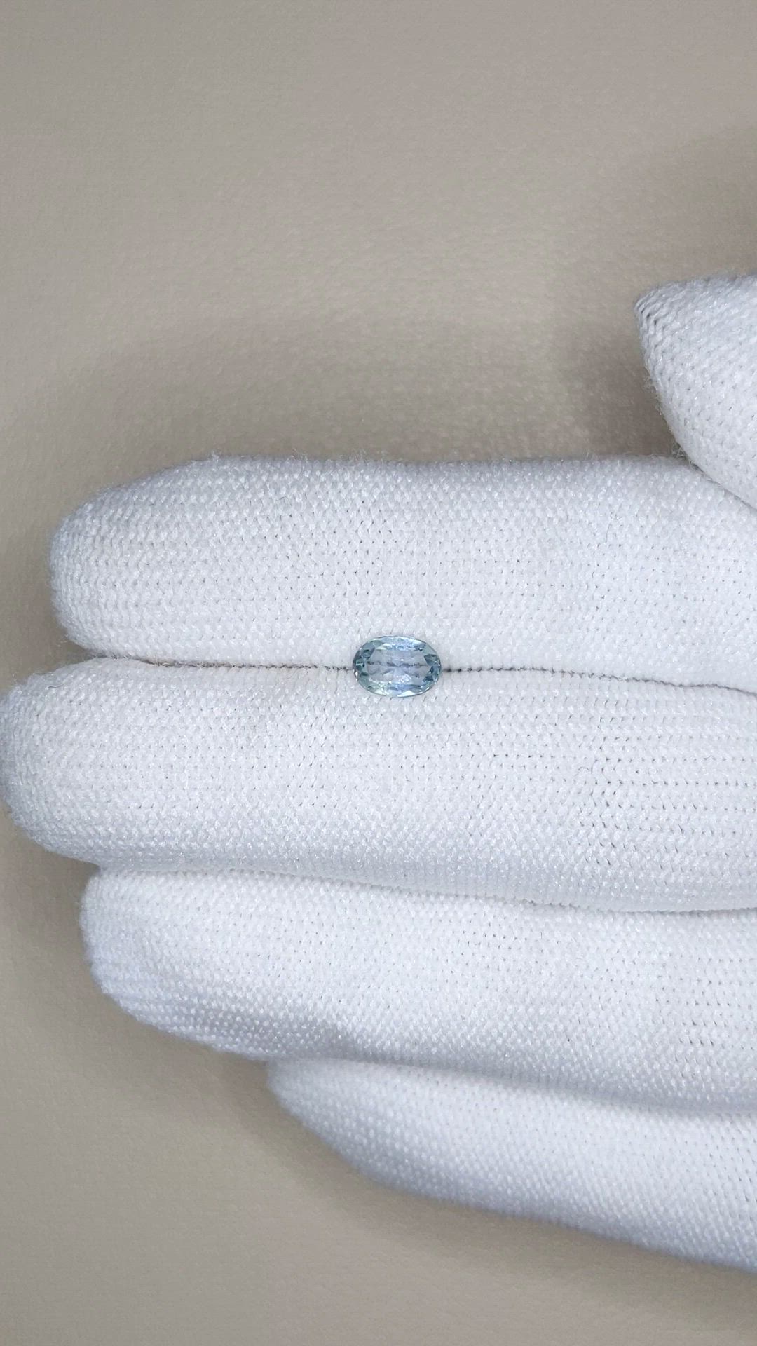 0.57 Ct. Bluish Green Sapphire from Montana Size Video