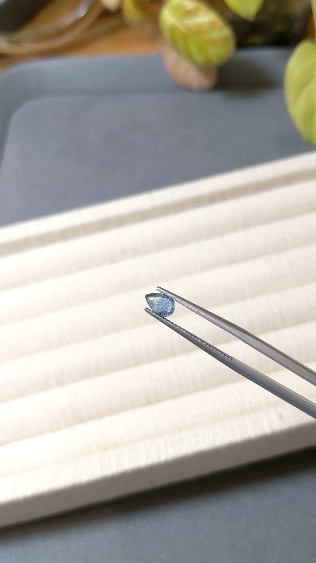 0.75 Ct. Greenish Blue Cabochon Sapphire from Montana Size Video