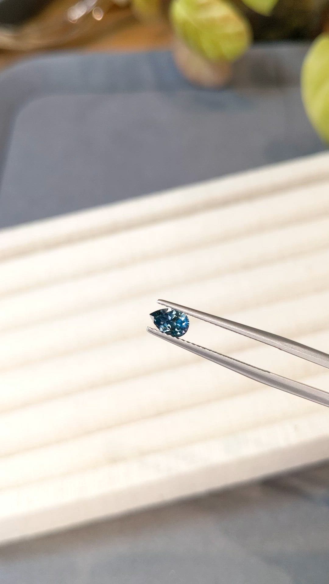 0.56 Ct. Greenish Blue Sapphire from Montana Size Video