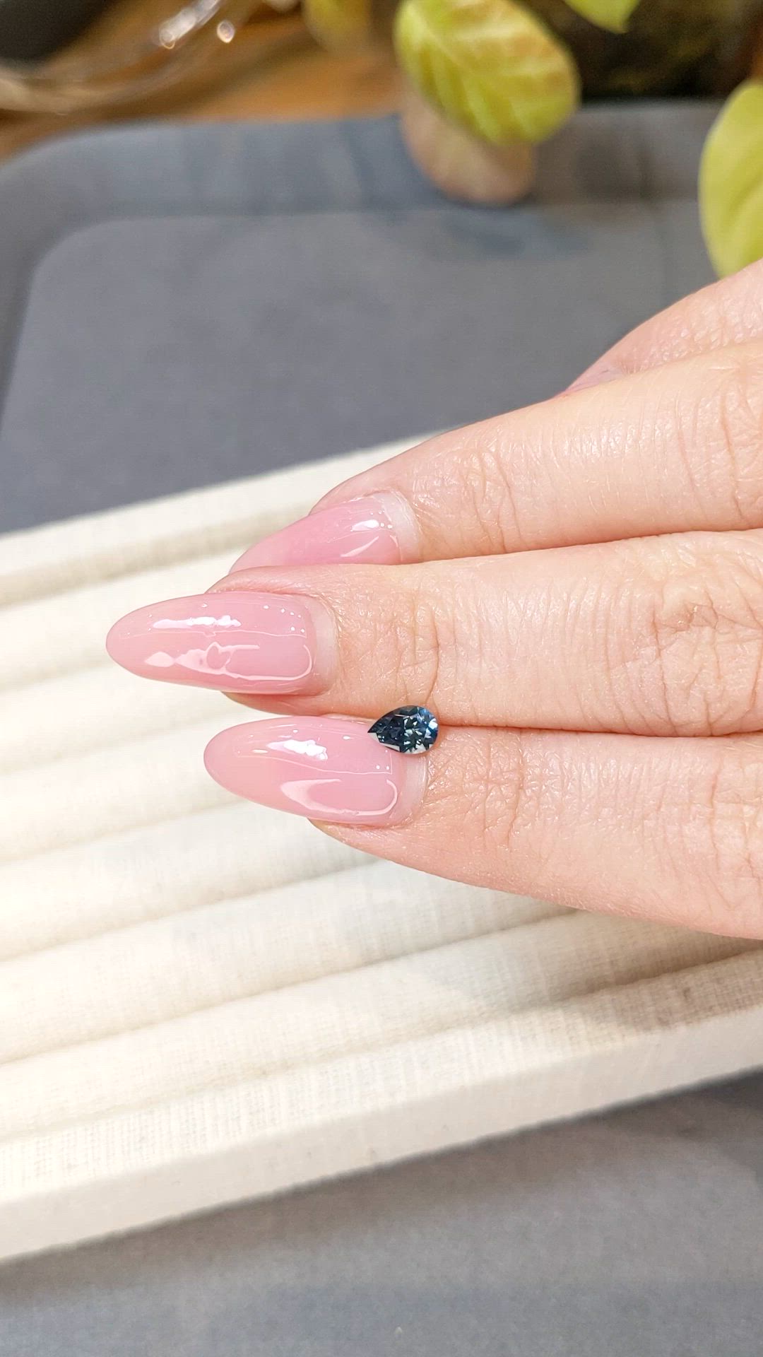 0.56 Ct. Greenish Blue Sapphire from Montana Size Video