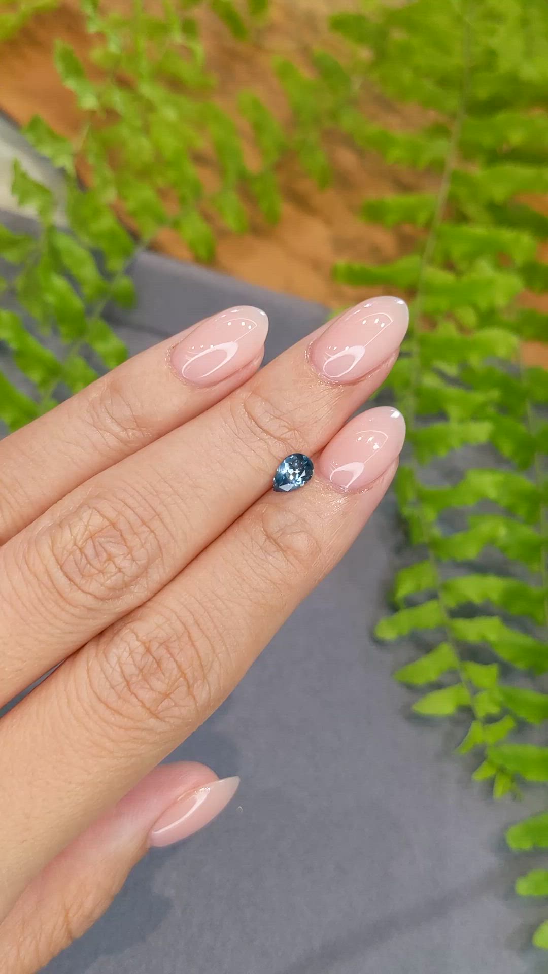 0.56 Ct. Greenish Blue Sapphire from Montana Size Video