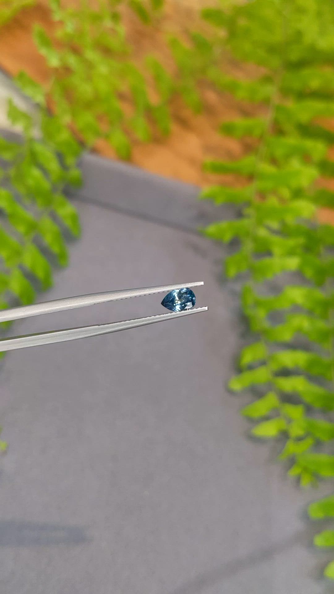 0.56 Ct. Greenish Blue Sapphire from Montana Size Video
