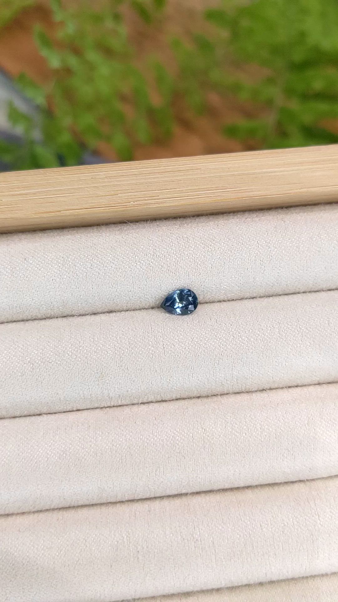 0.56 Ct. Greenish Blue Sapphire from Montana Size Video