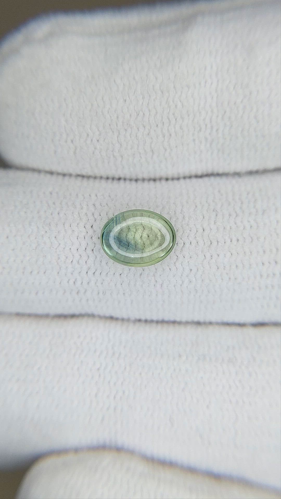 1.28 Ct. Bluish Green Cabochon Sapphire from Montana Size Video