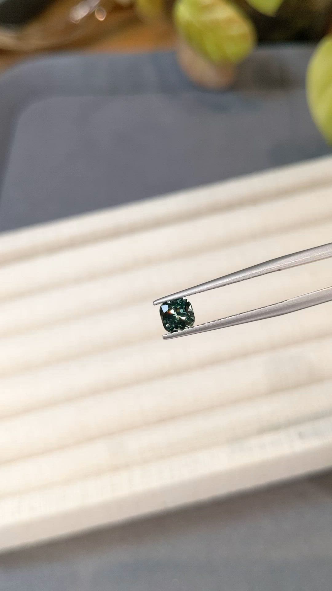 0.90 Ct. Green Sapphire from Montana Size Video