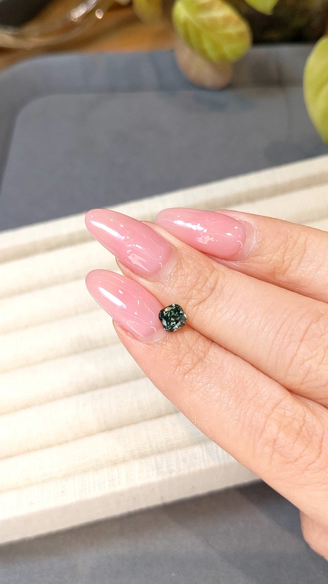 0.90 Ct. Green Sapphire from Montana Size Video