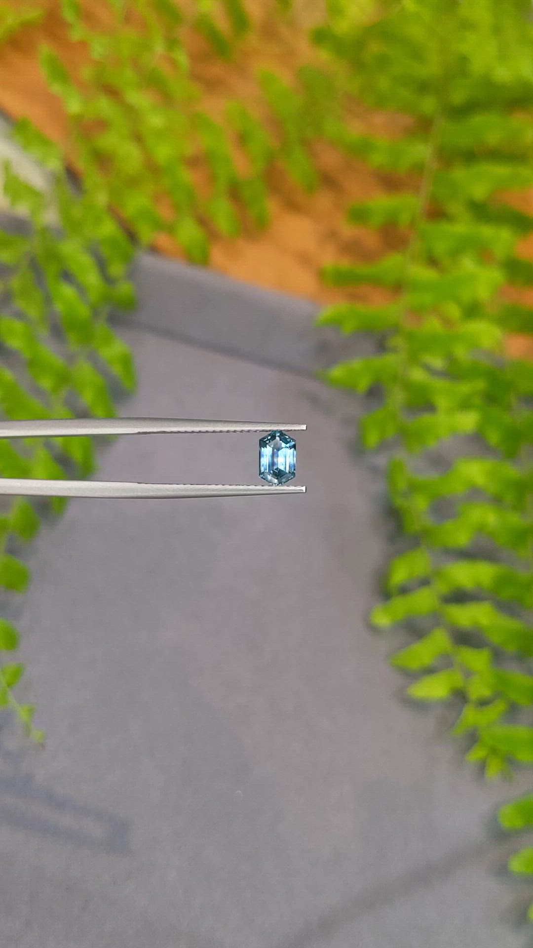 0.82 Ct. Greenish Blue Sapphire from Montana Size Video