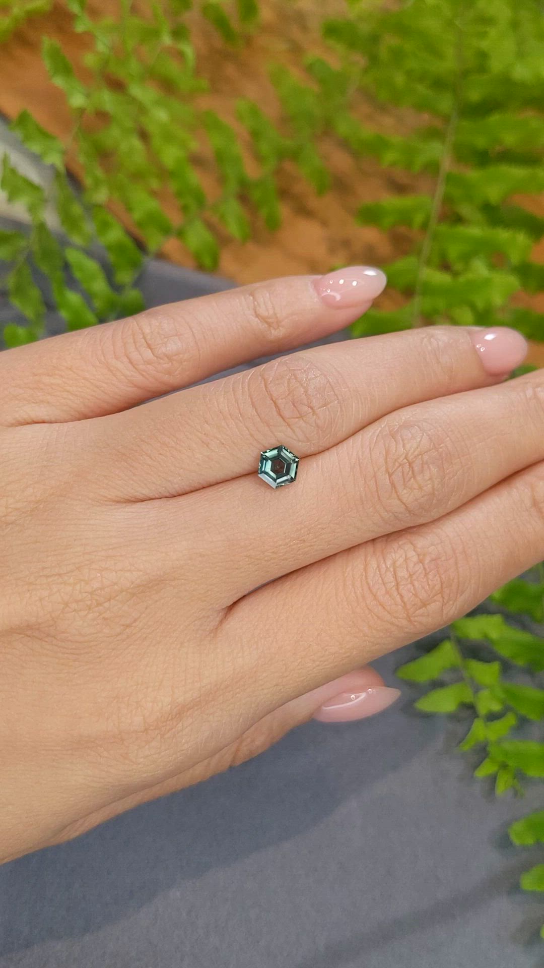 0.86 Ct. Bluish Green Sapphire from Montana Size Video