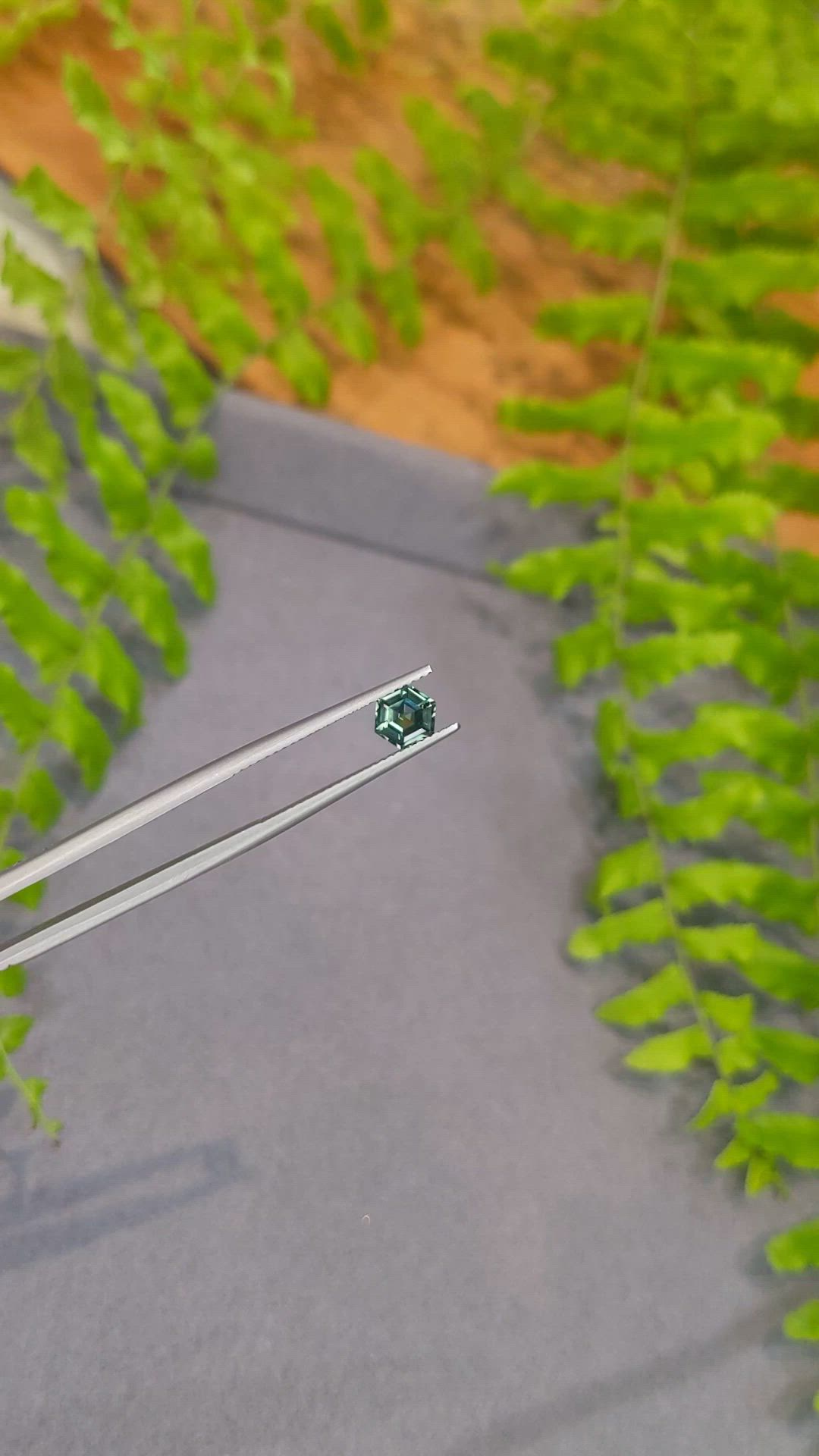 0.86 Ct. Bluish Green Sapphire from Montana Size Video