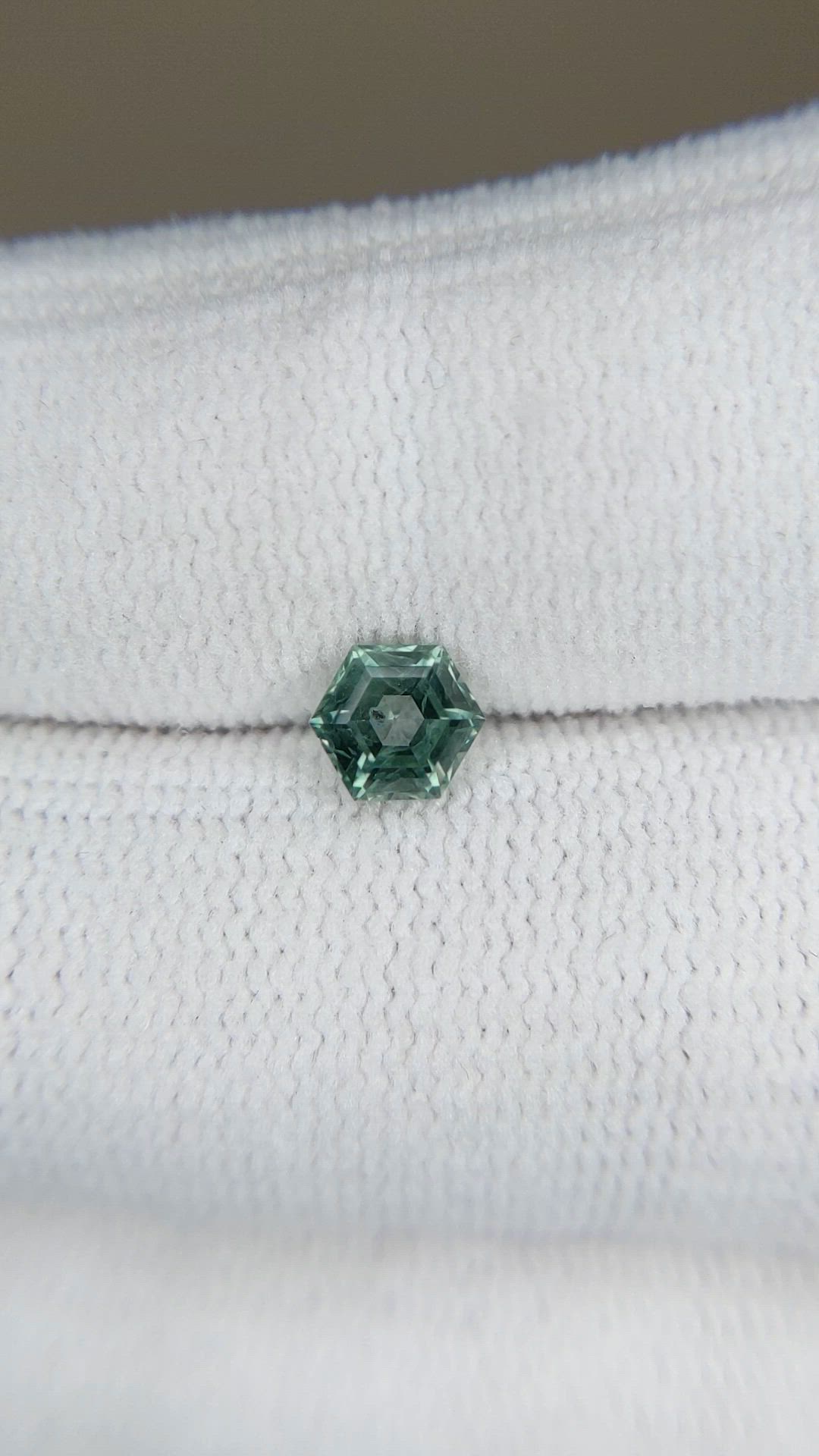 0.74 Ct. Bluish Green Sapphire from Montana Size Video