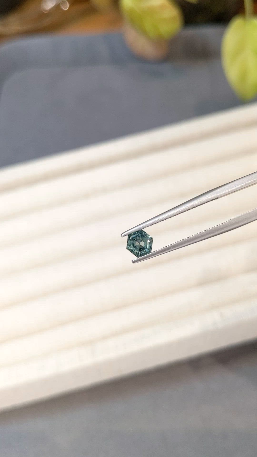 0.74 Ct. Bluish Green Sapphire from Montana Size Video