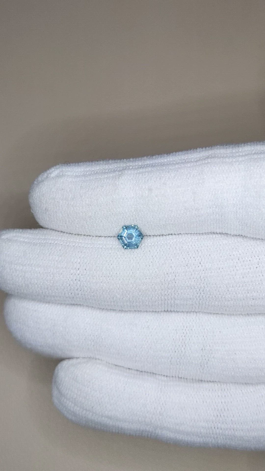 0.70 Ct. Greyish Blue Sapphire from Montana Size Video