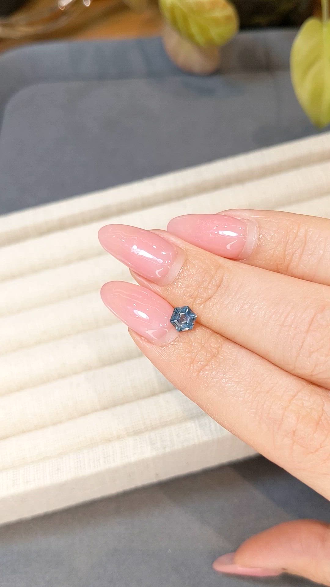 0.70 Ct. Greyish Blue Sapphire from Montana Size Video