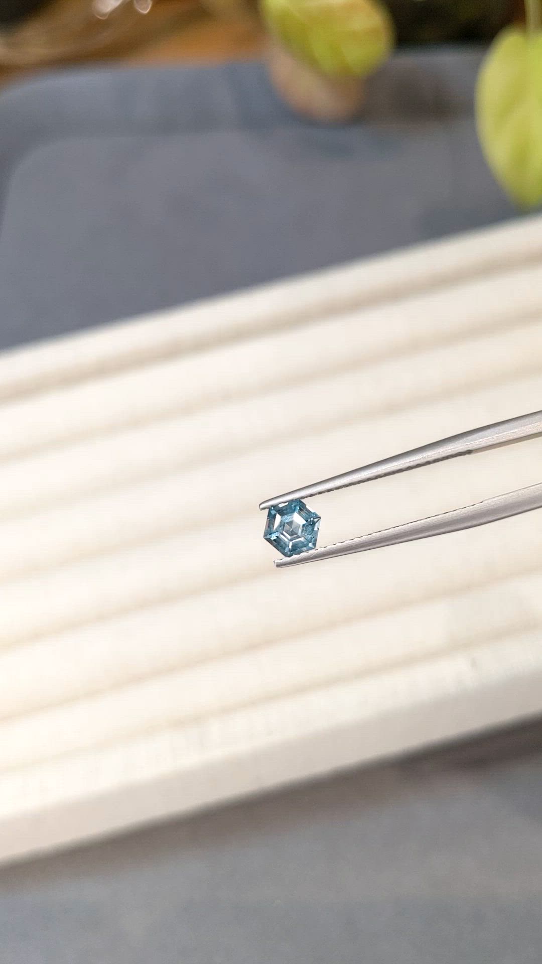 0.70 Ct. Greyish Blue Sapphire from Montana Size Video