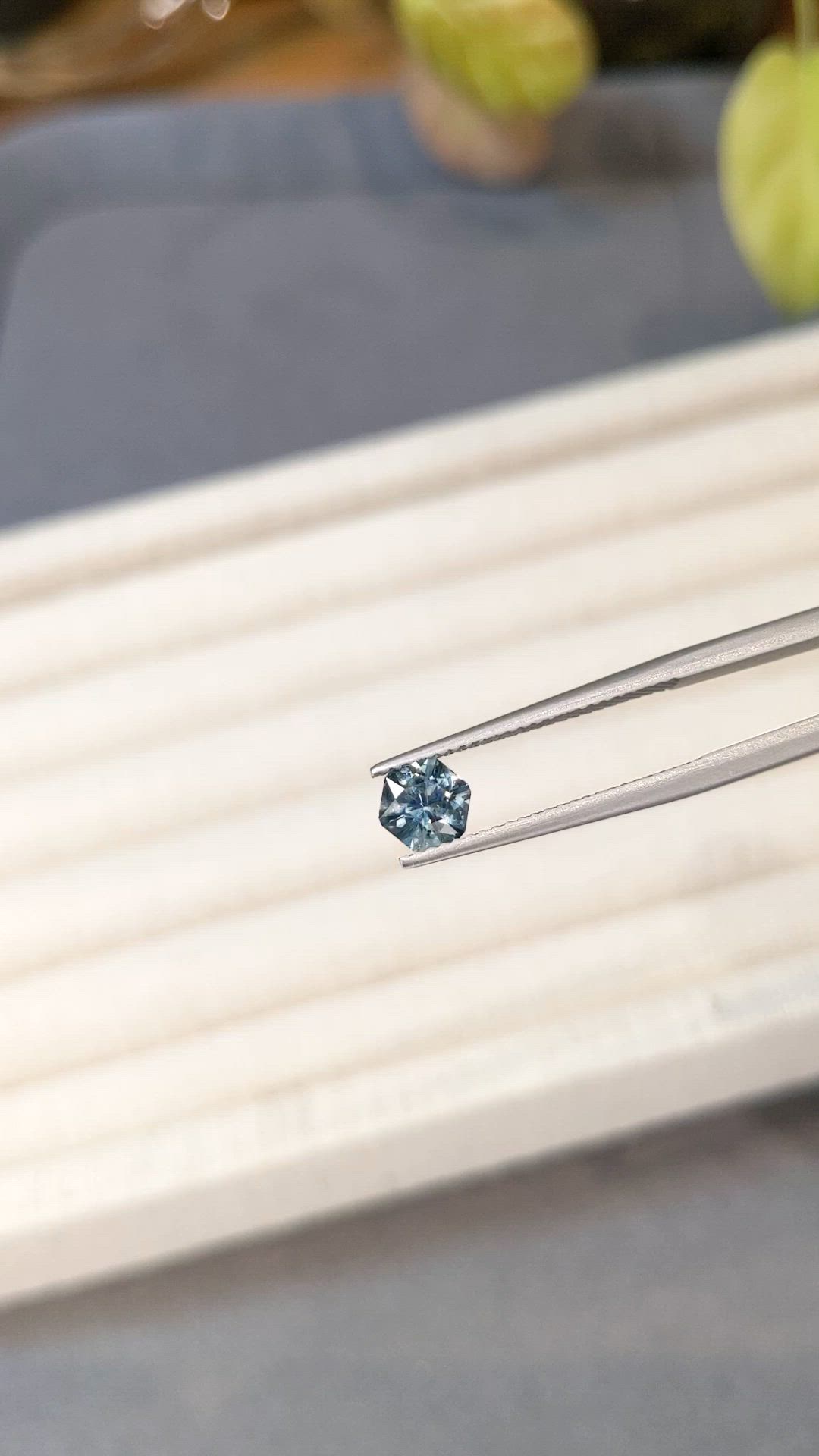 0.85 Ct. Bluish Green Sapphire from Montana Size Video