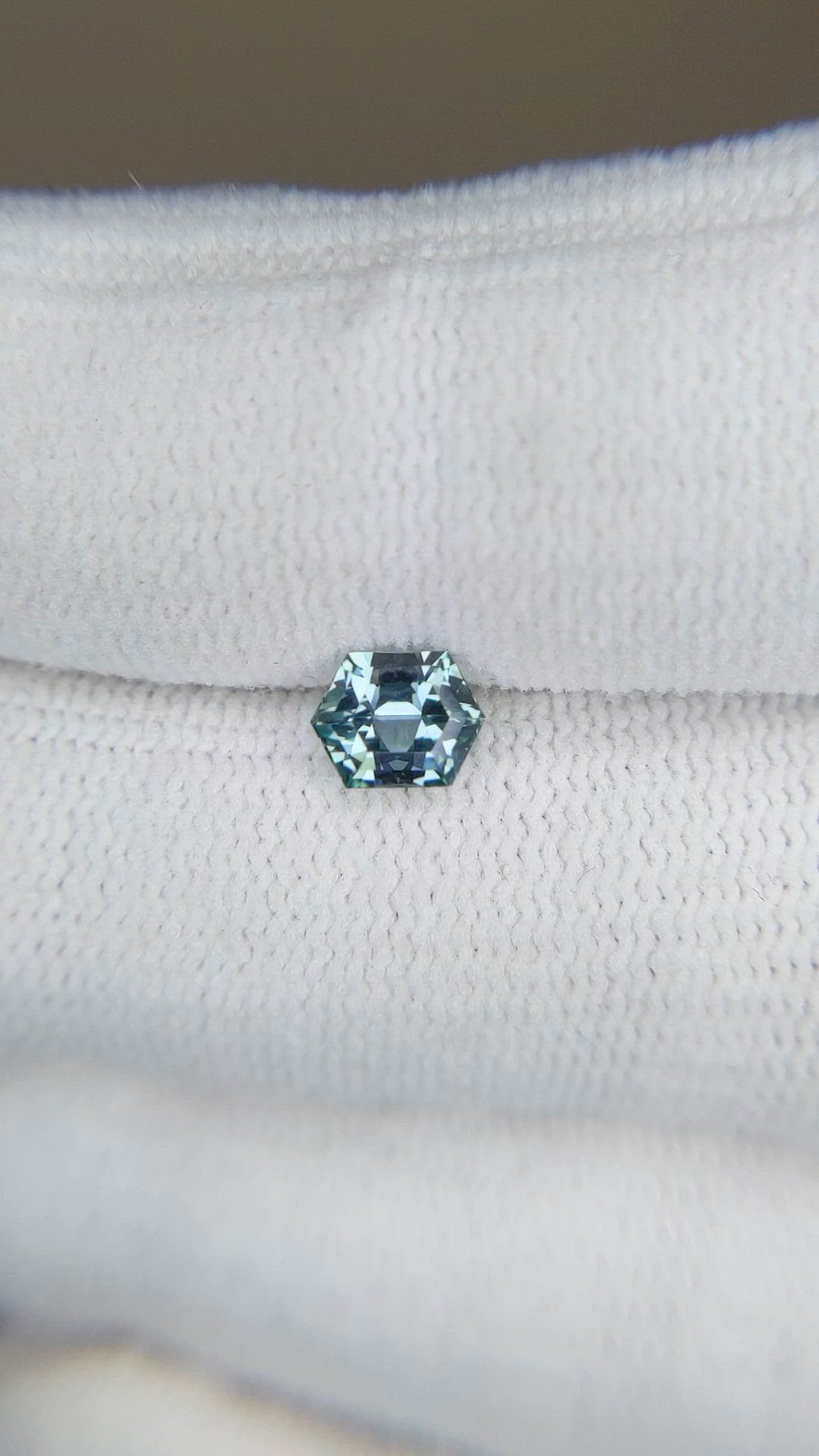 0.82 Ct. Bluish Green Sapphire from Montana Size Video