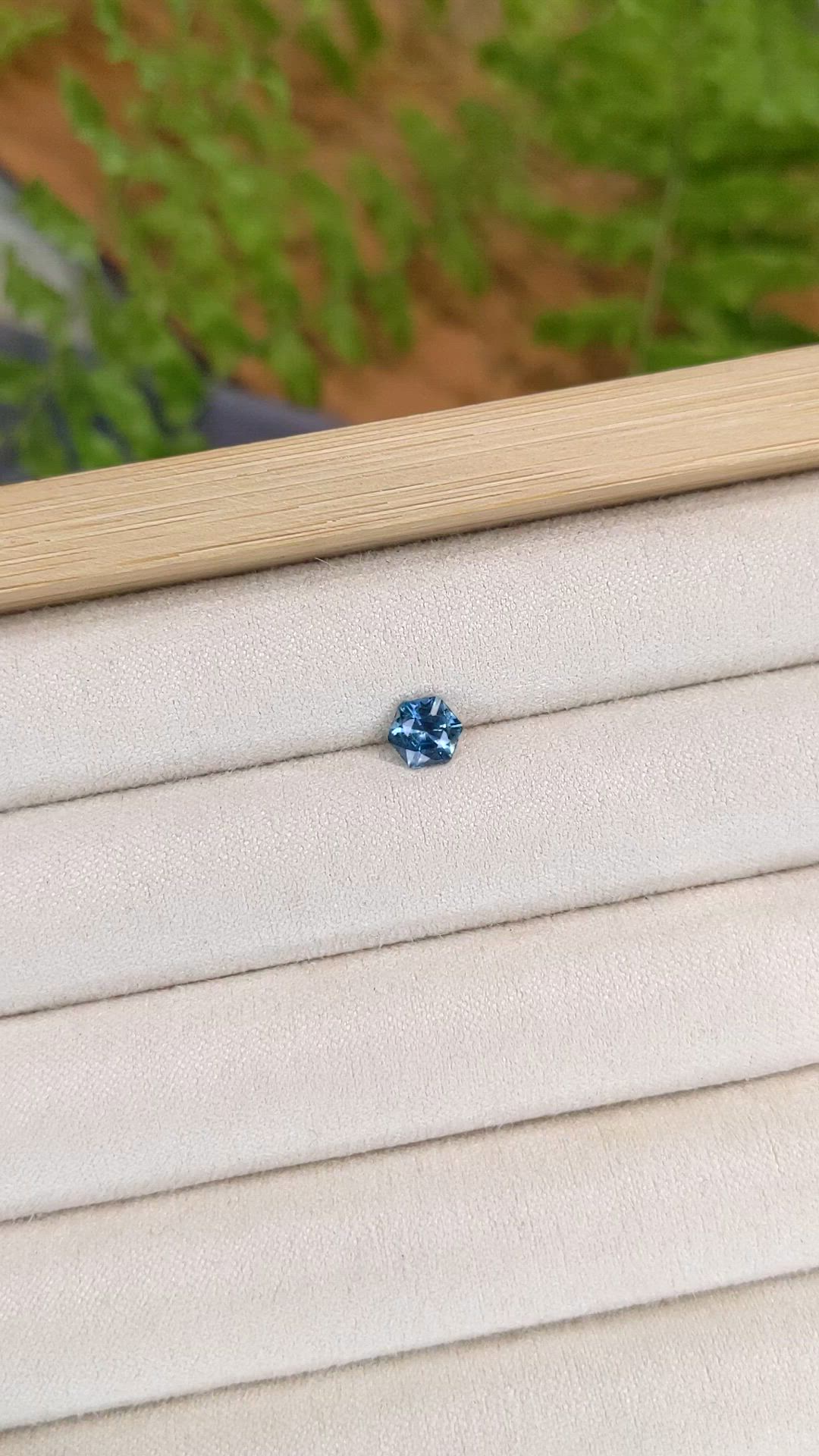 0.78 Ct. Greenish Blue Sapphire from Montana Size Video