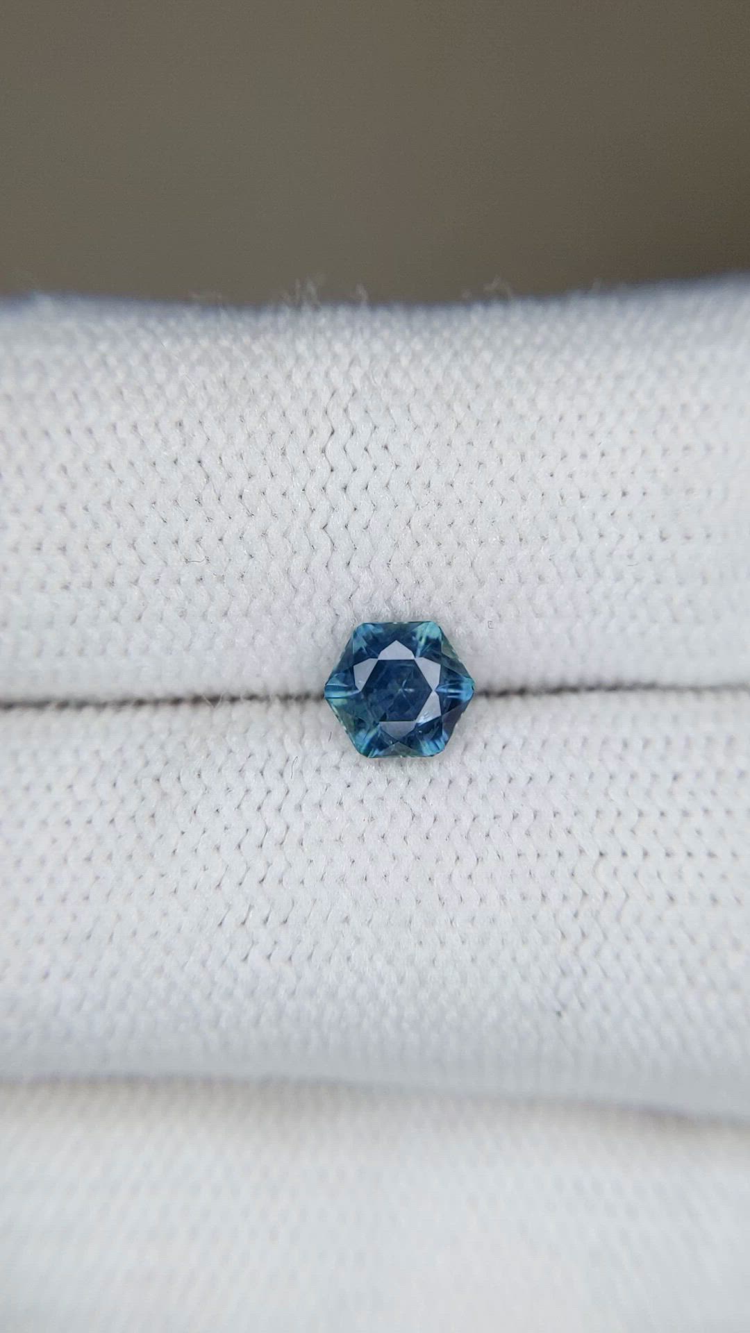 0.78 Ct. Greenish Blue Sapphire from Montana Size Video