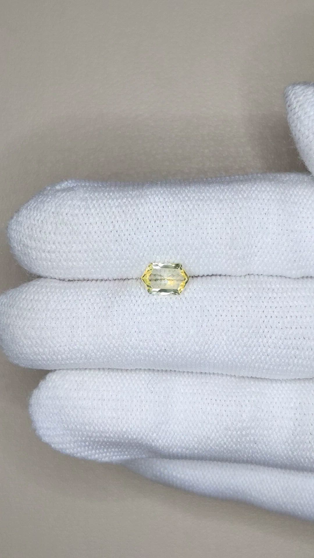 0.86 Ct. Yellow Sapphire from Montana Size Video