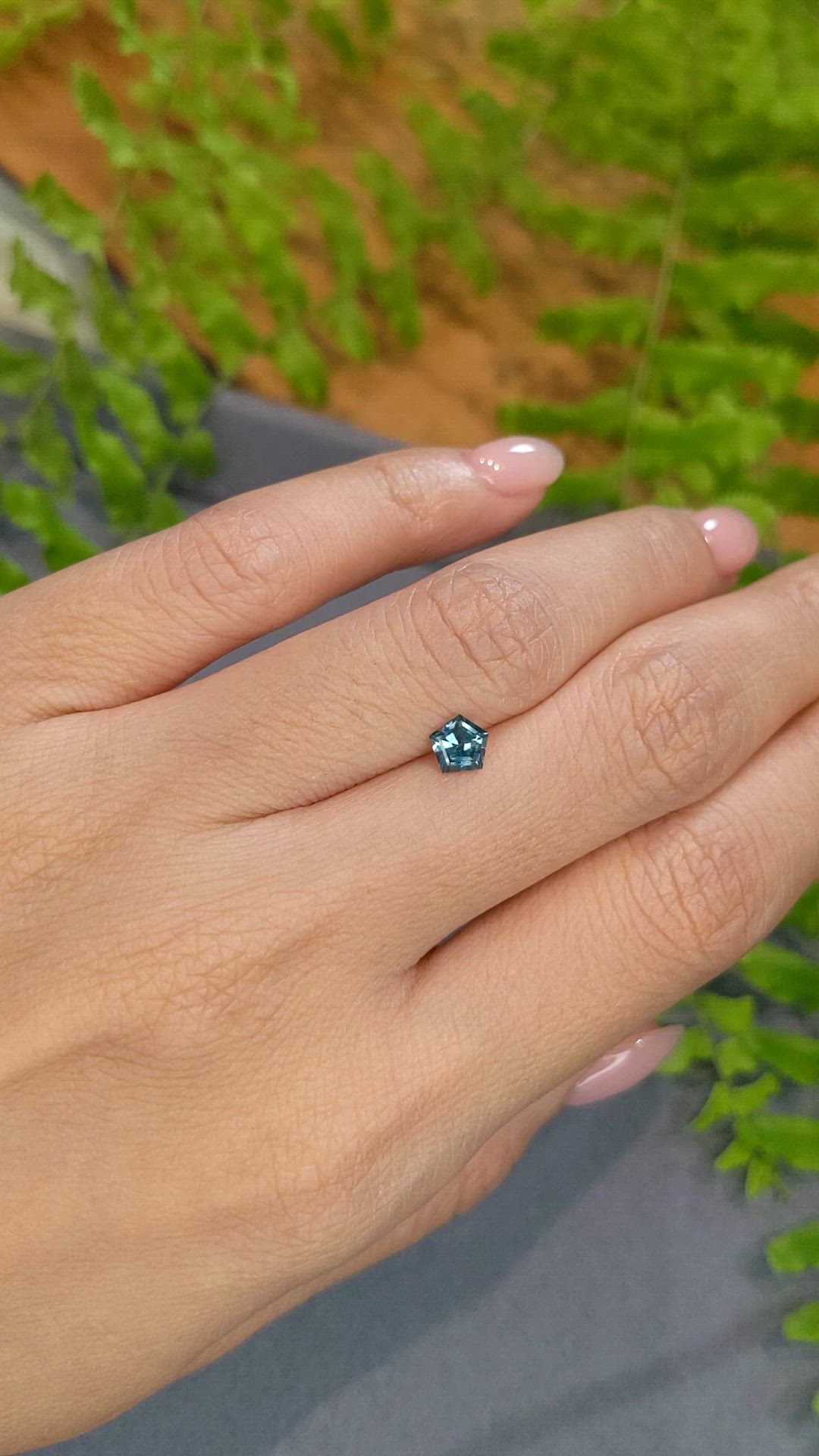 0.55 Ct. Bluish Green Sapphire from Montana Size Video