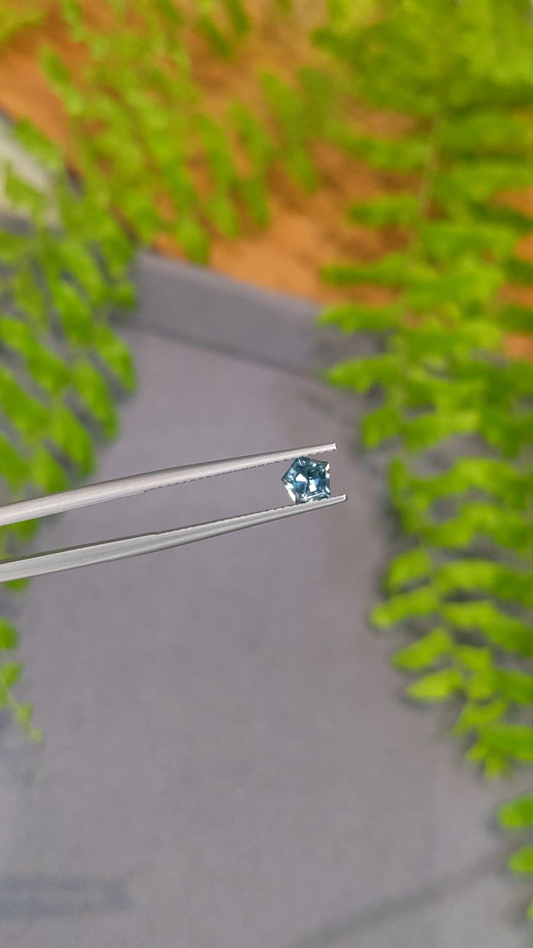 0.55 Ct. Bluish Green Sapphire from Montana Size Video
