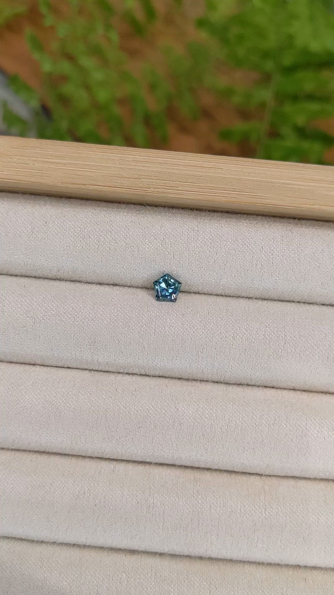 0.55 Ct. Bluish Green Sapphire from Montana Size Video