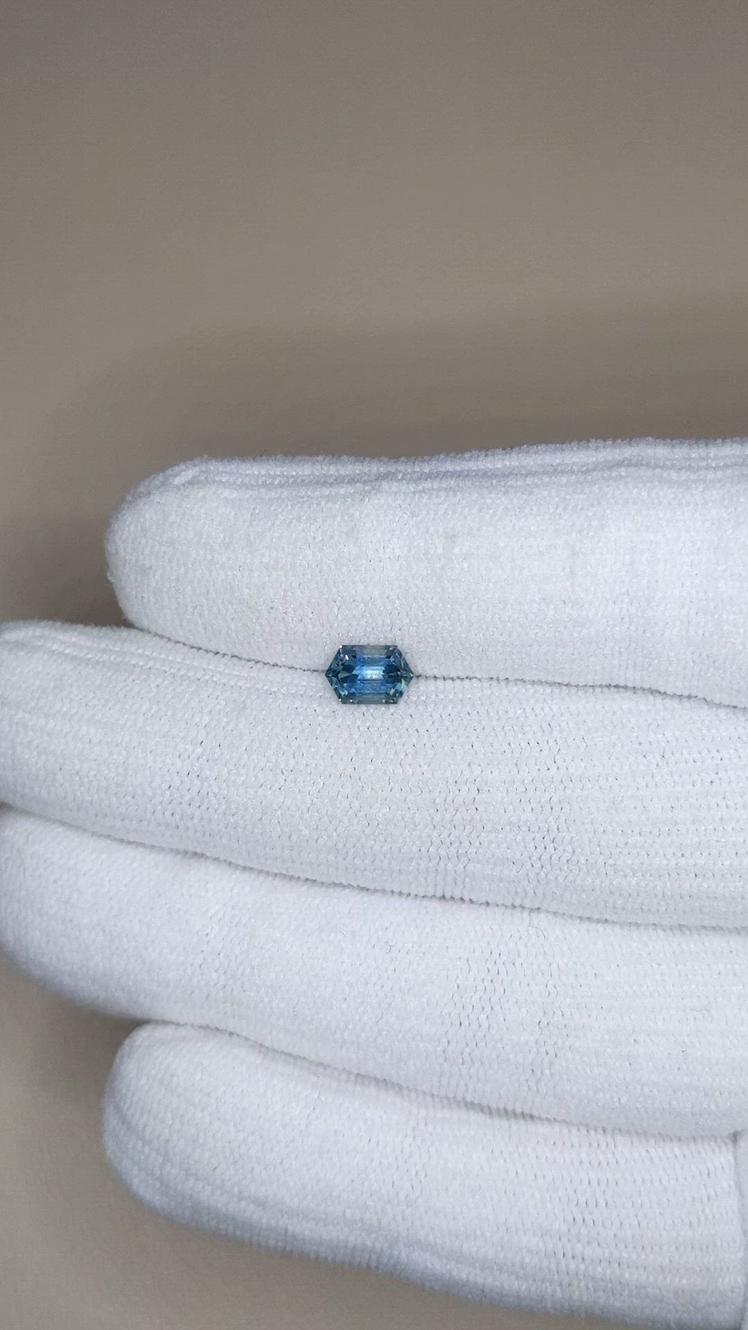 0.78 Ct. Bluish Green Sapphire from Montana Size Video