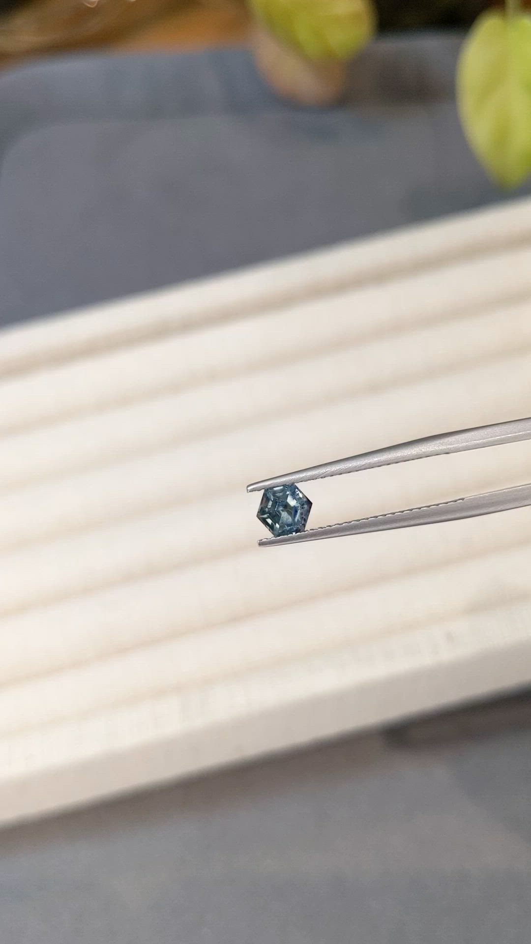0.79 Ct. Bluish Green Sapphire from Mozambique Size Video