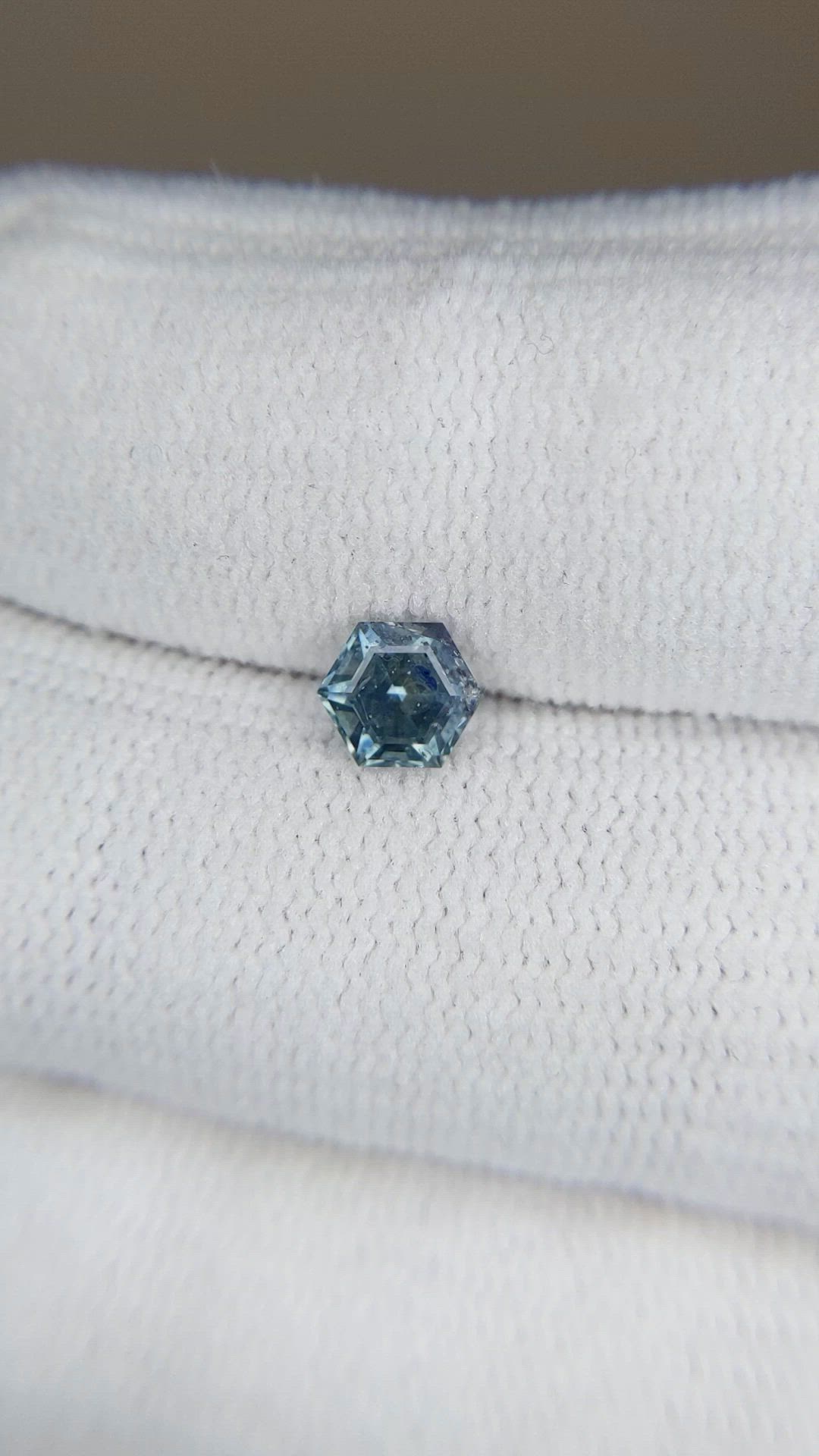 0.79 Ct. Bluish Green Sapphire from Mozambique Size Video