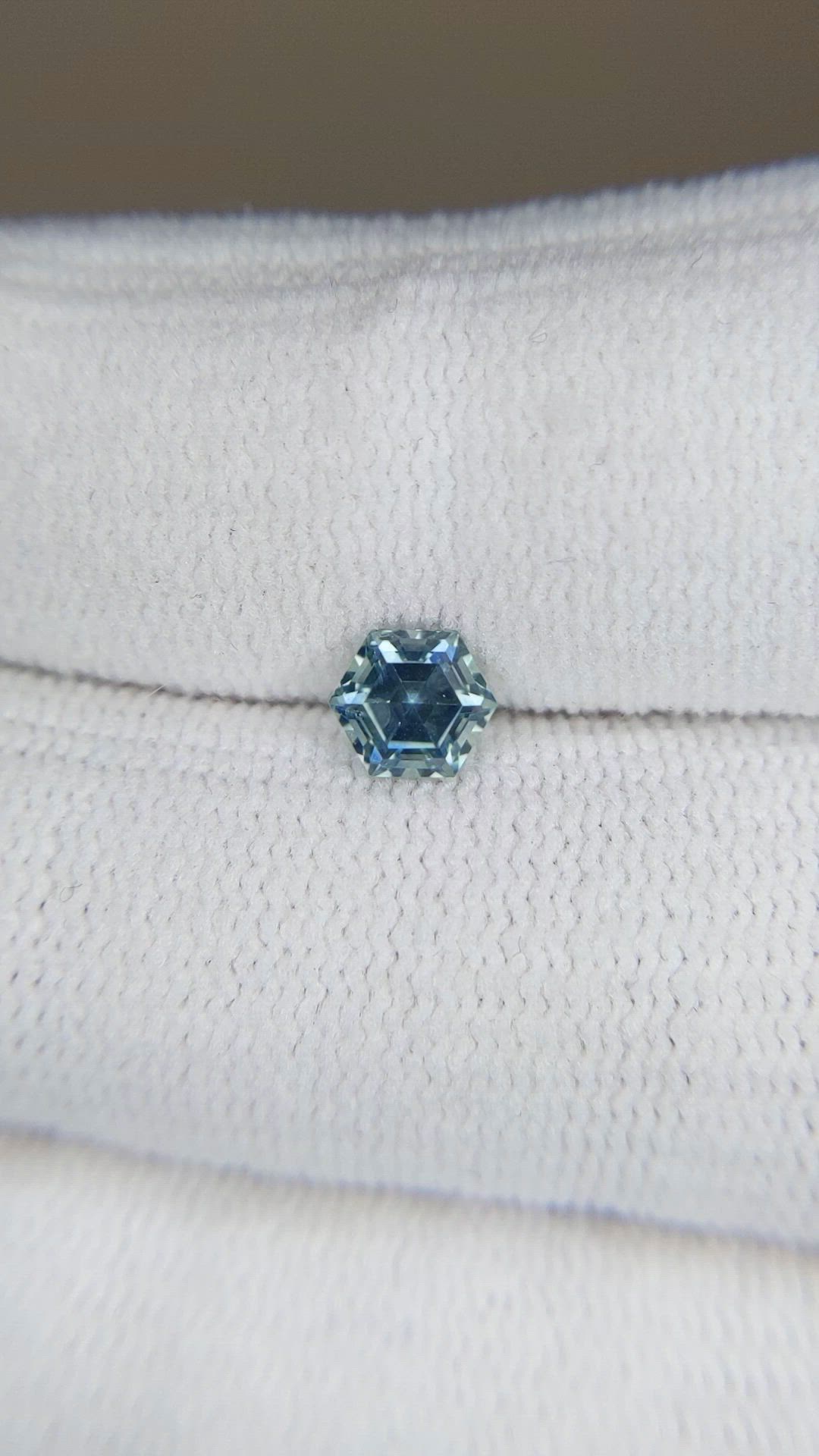 0.76 Ct. Greenish Blue Sapphire from Montana Size Video