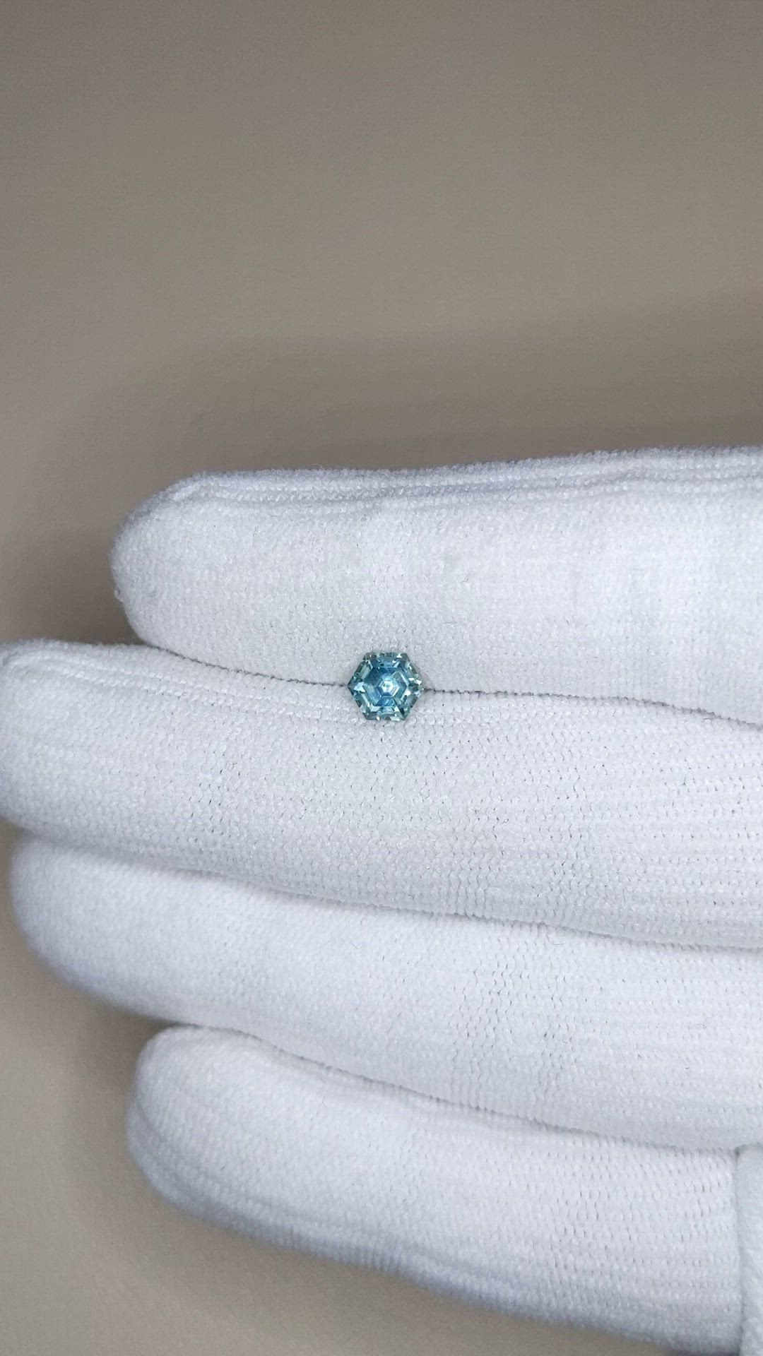 0.76 Ct. Greenish Blue Sapphire from Montana Size Video