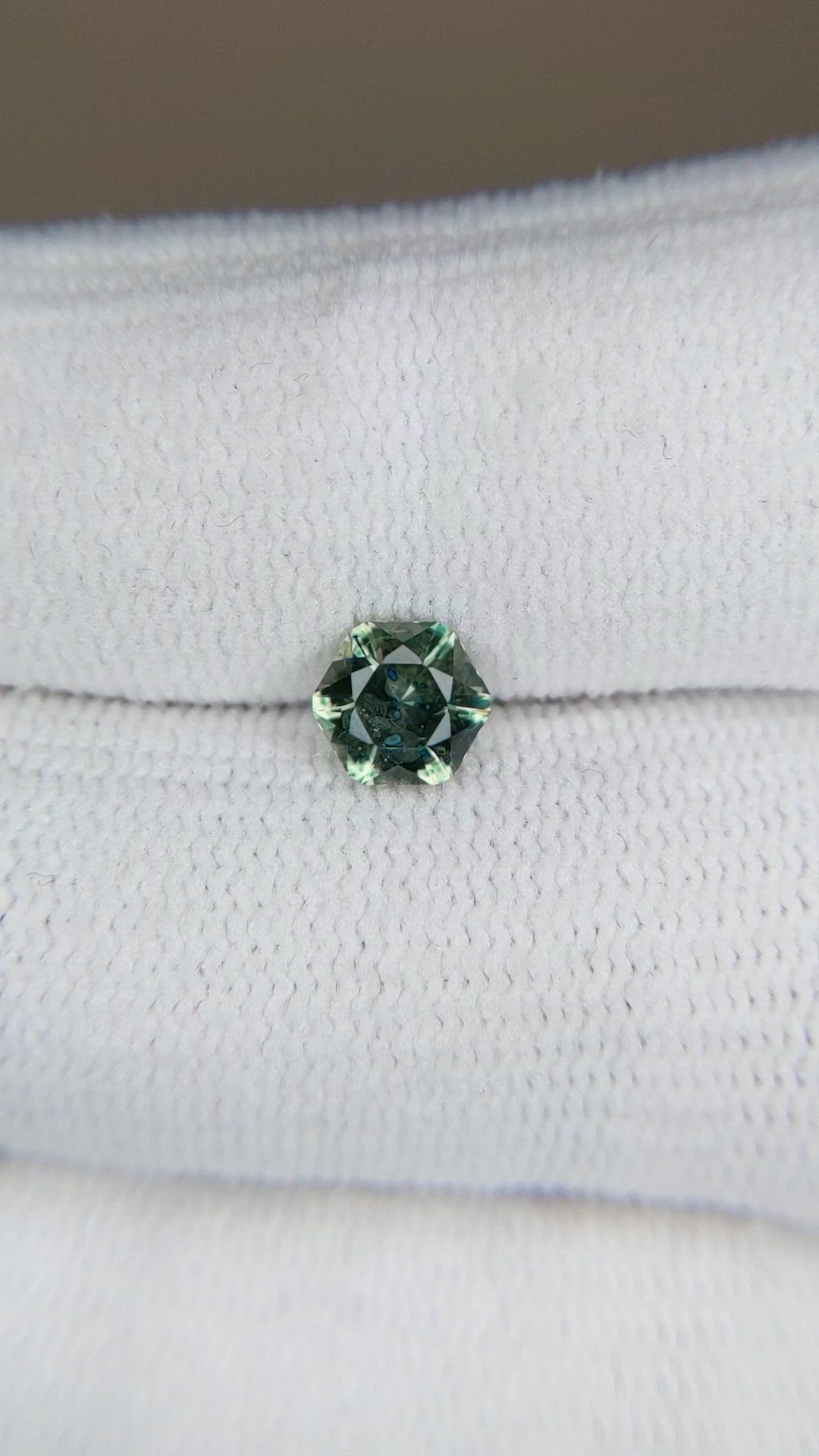 0.88 Ct. Bluish Green Sapphire from Montana Size Video