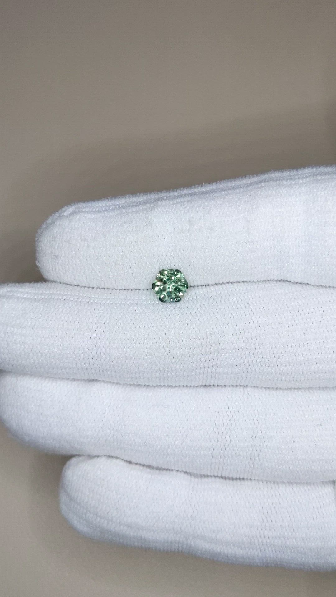 0.88 Ct. Bluish Green Sapphire from Montana Size Video