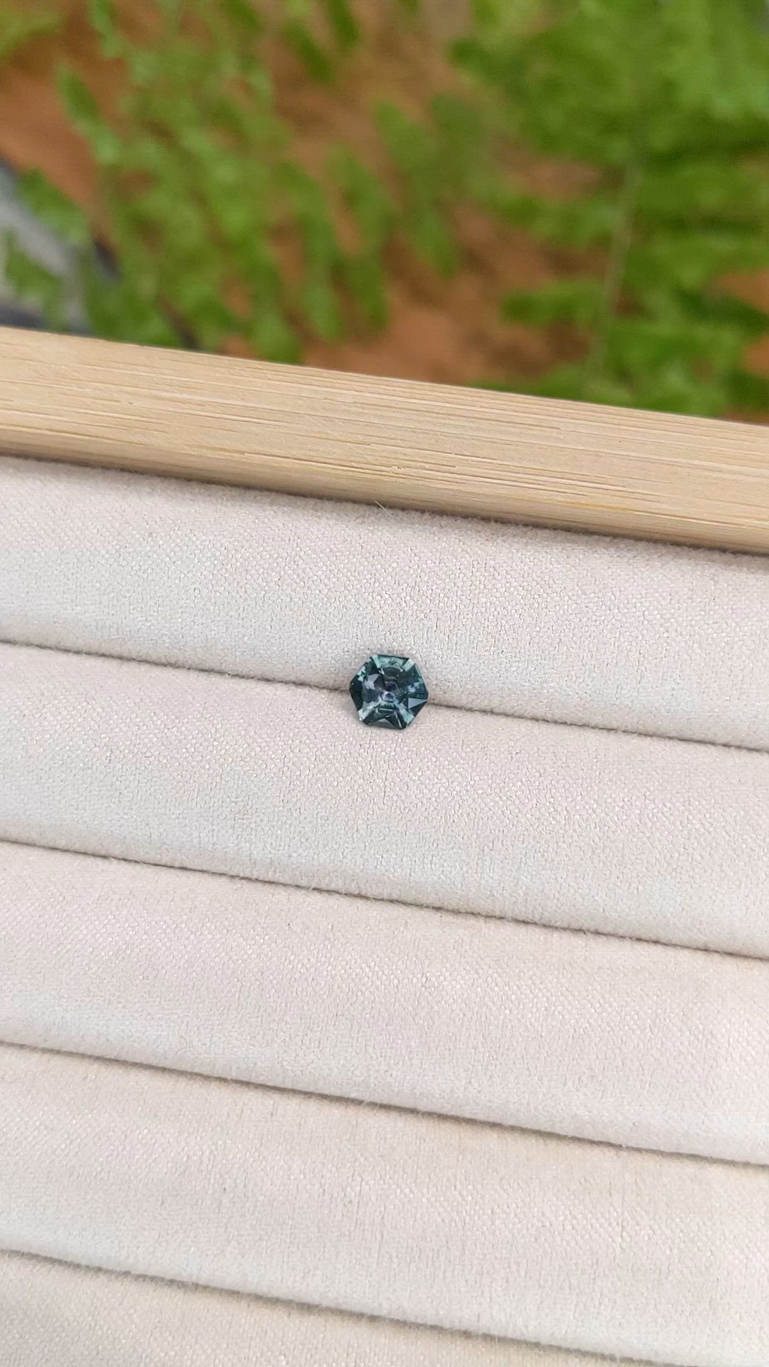 0.88 Ct. Bluish Green Sapphire from Montana Size Video