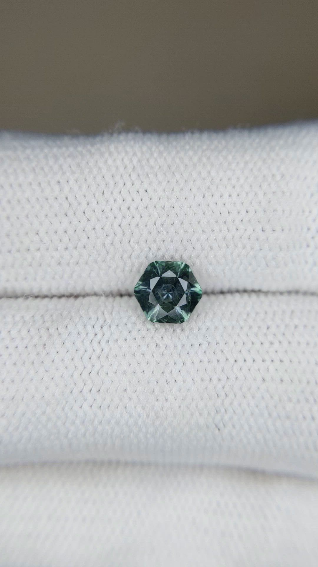 0.88 Ct. Bluish Green Sapphire from Montana Size Video